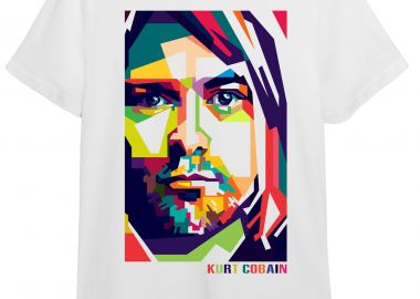 T-Shirt K Cobain Art1 Rock Avenue White - Rock Avenue - 