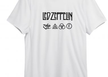 T-Shirt Led Zeppelin Logo Art Rock Avenue White - Rock Avenue - 