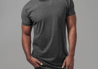 T-Shirt Long Shaped Turnup TB1561 Urban Classics Charcoal - Urban Classics - 