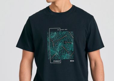 T-shirt με abstract frame τύπωμα - FUNKY BUDDHA - 