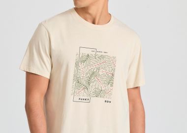 T-shirt με abstract frame τύπωμα - FUNKY BUDDHA - 