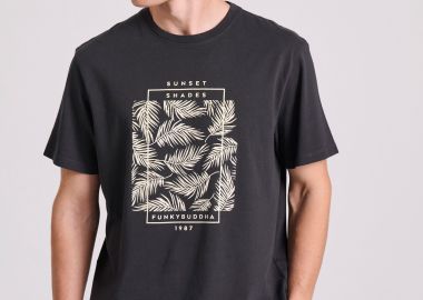 T-shirt με botanic frame τύπωμα - FUNKY BUDDHA - 