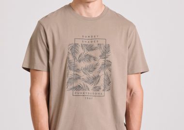 T-shirt με botanic frame τύπωμα - FUNKY BUDDHA - 