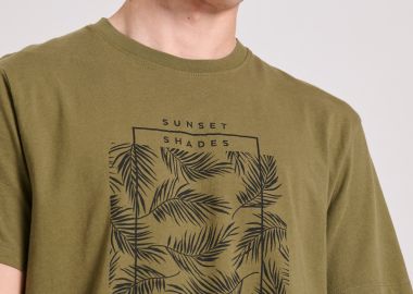 T-shirt με botanic frame τύπωμα - FUNKY BUDDHA - 