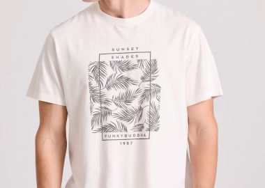 T-shirt με botanic frame τύπωμα - FUNKY BUDDHA - 