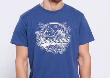 T-shirt με branded hawaiian style τύπωμα - FUNKY BUDDHA - 