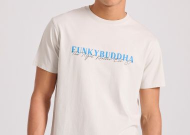 T-shirt με branded τύπωμα από οργανικό βαμβάκι - FUNKY BUDDHA - 