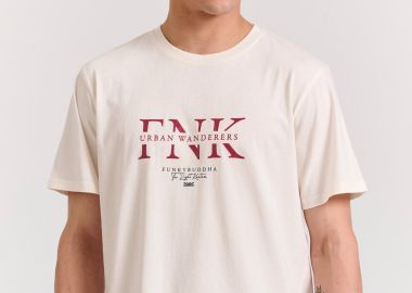 T-shirt με branded τύπωμα από οργανικό βαμβάκι - FUNKY BUDDHA - 