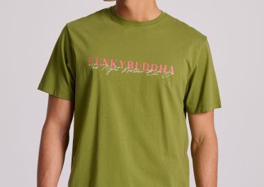 T-shirt με branded τύπωμα από οργανικό βαμβάκι - FUNKY BUDDHA - 