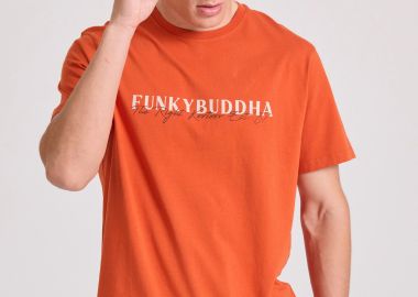 T-shirt με branded τύπωμα από οργανικό βαμβάκι - FUNKY BUDDHA - 