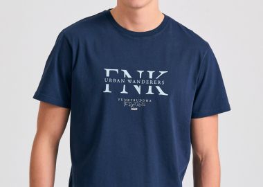 T-shirt με branded τύπωμα από οργανικό βαμβάκι - FUNKY BUDDHA - 