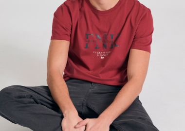 T-shirt με branded τύπωμα από οργανικό βαμβάκι - FUNKY BUDDHA - 