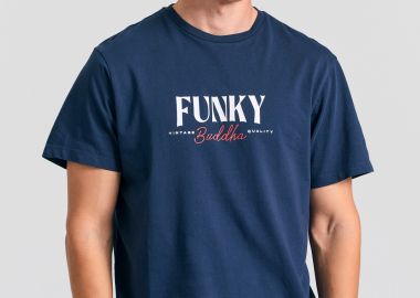 T-shirt με branded τύπωμα στο στήθος - FUNKY BUDDHA - 