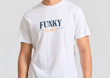 T-shirt με branded τύπωμα στο στήθος - FUNKY BUDDHA - 