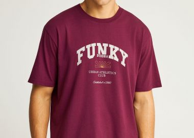 T-shirt με branded τύπωμα στο στήθος - FUNKY BUDDHA - 