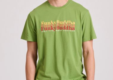 T-shirt με colorblock branded τύπωμα - FUNKY BUDDHA - 