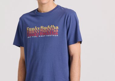 T-shirt με colorblock branded τύπωμα - FUNKY BUDDHA - 