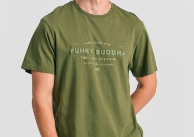 T-shirt με embossed τύπωμα από οργανικό βαμβάκι - FUNKY BUDDHA - 