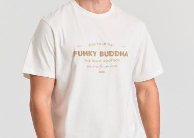 T-shirt με embossed τύπωμα από οργανικό βαμβάκι - FUNKY BUDDHA - 