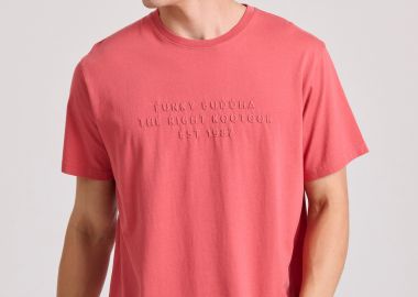 T-shirt με embossed τύπωμα στο στήθος - FUNKY BUDDHA - 