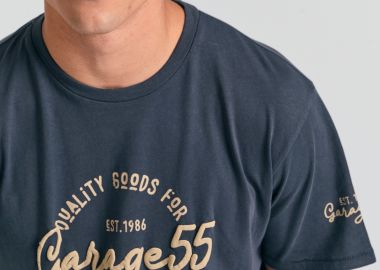 T-shirt με embossed τύπωμα στο στήθος Garage 55. - GARAGE 55 - 