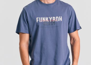 T-shirt με faded τύπωμα στο στήθος - FUNKY BUDDHA - 