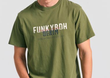 T-shirt με faded τύπωμα στο στήθος - FUNKY BUDDHA - 