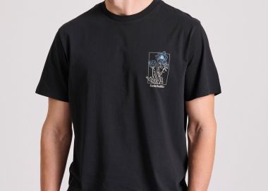 T-shirt με floral frame τύπωμα από οργανικό βαμβάκι - FUNKY BUDDHA - 