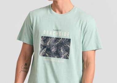 T-shirt με frame τύπωμα στο στήθος Garage 55. - GARAGE 55 - 