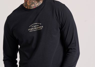 T-shirt με Funky Buddha τύπωμα στο στήθος - FUNKY BUDDHA - 