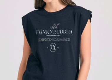 T-shirt με Funky Buddha τύπωμα στο στήθος - FUNKY BUDDHA - 