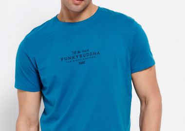T-shirt με Funky Buddha τύπωμα στο στήθος - FUNKY BUDDHA - 