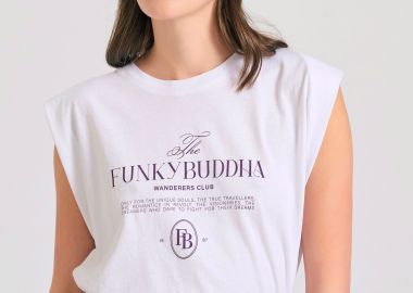 T-shirt με Funky Buddha τύπωμα στο στήθος - FUNKY BUDDHA - 
