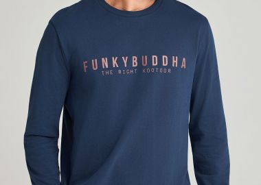 T-shirt με Funky Buddha τύπωμα στο στήθος - FUNKY BUDDHA - 