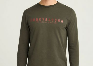 T-shirt με Funky Buddha τύπωμα στο στήθος - FUNKY BUDDHA - 