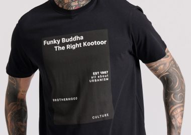T-shirt με minimal branded τύπωμα - FUNKY BUDDHA - 