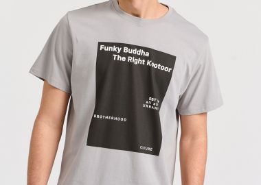 T-shirt με minimal branded τύπωμα - FUNKY BUDDHA - 