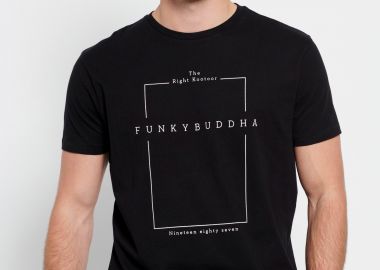 T-shirt με minimal branded τύπωμα - FUNKY BUDDHA - 