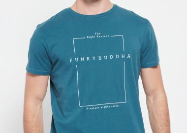 T-shirt με minimal branded τύπωμα - FUNKY BUDDHA - 