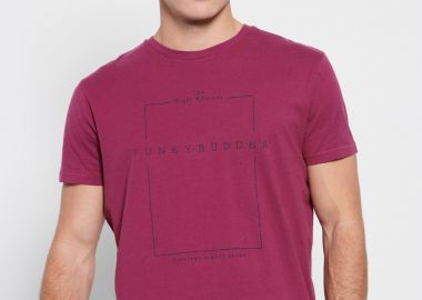 T-shirt με minimal branded τύπωμα - FUNKY BUDDHA - 