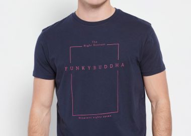 T-shirt με minimal branded τύπωμα - FUNKY BUDDHA - 