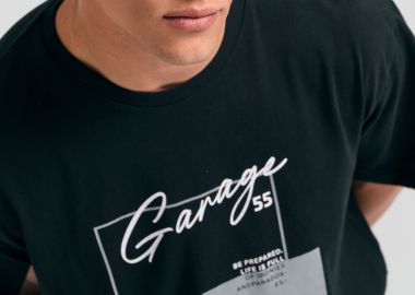 T-shirt με minimal τύπωμα Garage 55. - GARAGE 55 - 