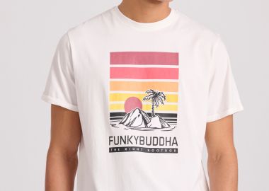 T-shirt με photographic τύπωμα από οργανικό βαμβάκι - FUNKY BUDDHA - 