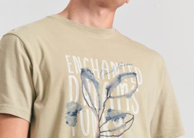 T-shirt με photographic τύπωμα από οργανικό βαμβάκι - FUNKY BUDDHA - 