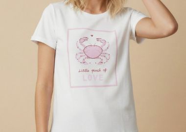 T-Shirt Με Print Καβουράκι Και Στρας -  - 