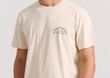 T-shirt με retro τύπωμα στο στήθος - FUNKY BUDDHA - 