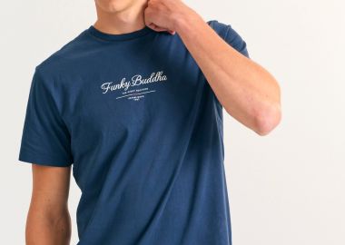 T-shirt με text logo τύπωμα στο στήθος - FUNKY BUDDHA - 