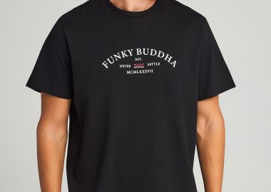 T-shirt με text logo τύπωμα στο στήθος - FUNKY BUDDHA - 
