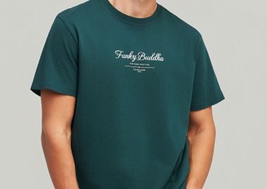 T-shirt με text logo τύπωμα στο στήθος - FUNKY BUDDHA - 