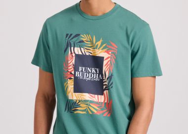 T-shirt με tropical frame τύπωμα - FUNKY BUDDHA - 